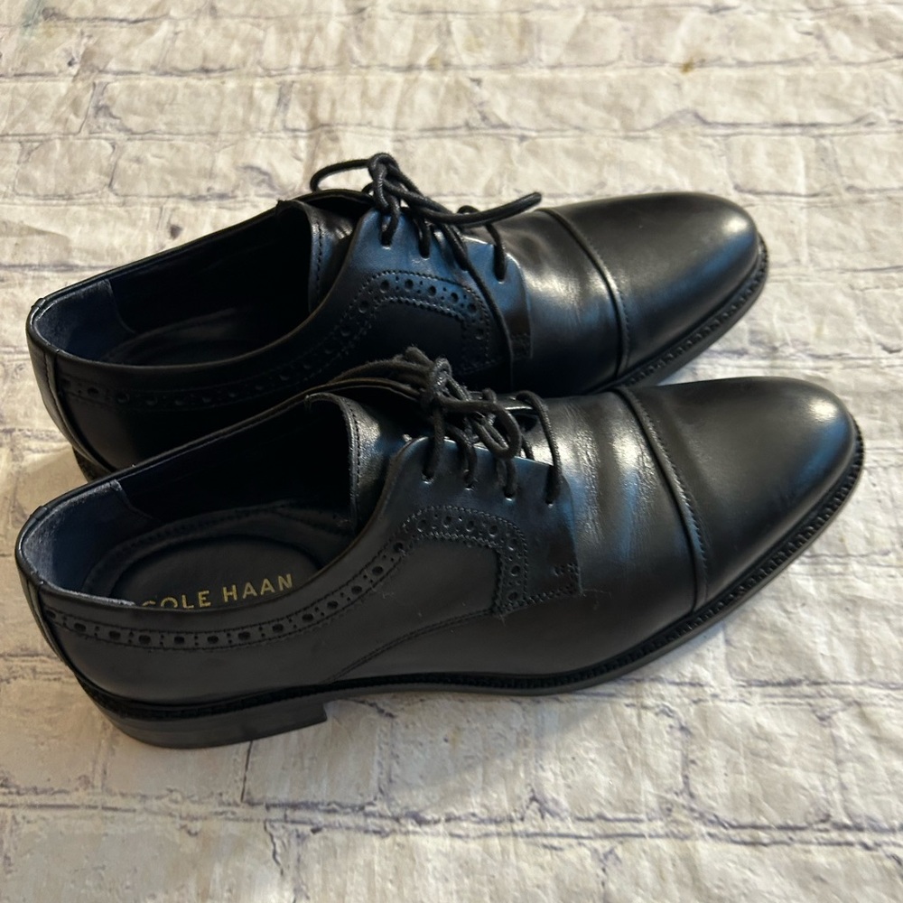 COLE HAAN LEATHER BLACK OXFORDS MEN’S DRESS SHOES MADE IN INDIA SIZE 8